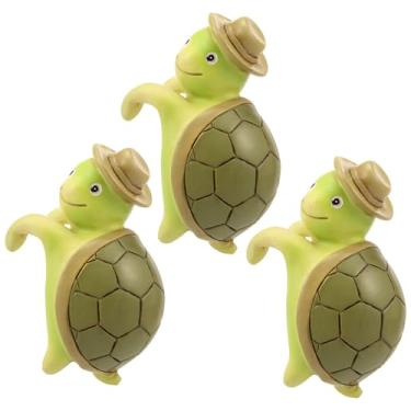 Imagem de 3 peças de cabide de vaso de plantas com figura de tartaruga, estatuetas de resina para escalada de flores, estátua de tartaruga para pendurar, vaso decorativo para vaso de jardim e quintal