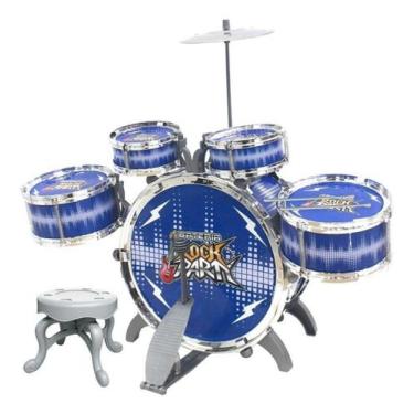 Imagem de Brinquedo Bateria Infantil Rock Party Educativo Azul - Dm Toys