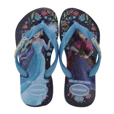 Imagem de Chinelo Infantil Havaianas Kids Slim Princess Azul, A1, 2704 azul, Azu