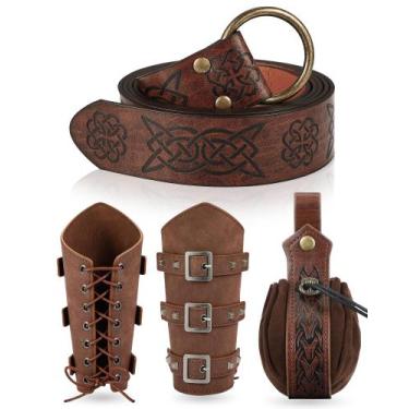 Imagem de Conjunto de bolsas de cinto Viking Medieval LEIFIDE e acessórios
