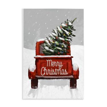 Imagem de Stupell Industries Arte de placa de parede de caminhão árvore de neve Feliz Natal, design por Dogwood Portfolio, 15 x 10