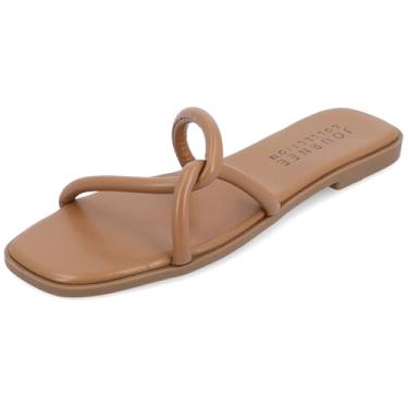 Imagem de Journee Collection Womens Lauda Tru Comfort Foam Vegan Leather Slip On Sandals Brown 8.5 Medium WOMENS US