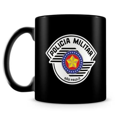 Imagem de Caneca Personalizada Polícia Militar de São Paulo - 100% Preta - 325ml