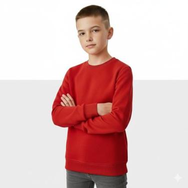 Imagem de Blusa de Frio Moletom juvenil Vermelho Menino e Menina 10 a 16 anos An