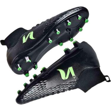 Imagem de Tênis de futebol masculinos de futebol com pontas longas, couro e borr