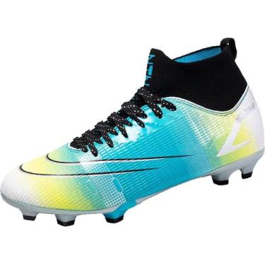 Imagem de Tênis de futebol masculinos de futebol com pontas longas, couro e borr