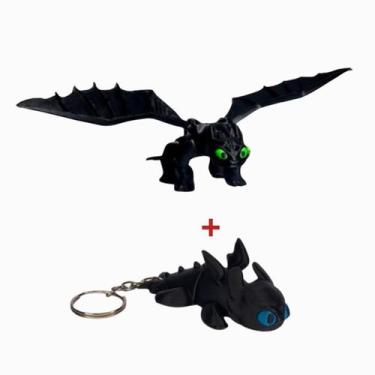 Imagem de Dragão Articulado Banguela, Fúria da Noite + Brinde Chaveiro, Como Tre