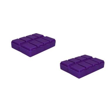 Imagem de Kit 2 Porta Comprimido Lilás Plástico