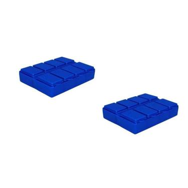 Imagem de Kit 2 Porta Comprimido Azul Plástico