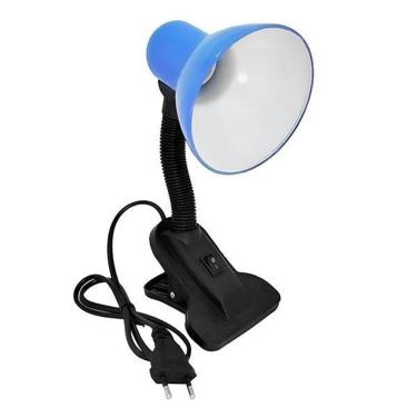 Imagem de Luminária De Mesa Articulada Presilha Bivolt - Azul