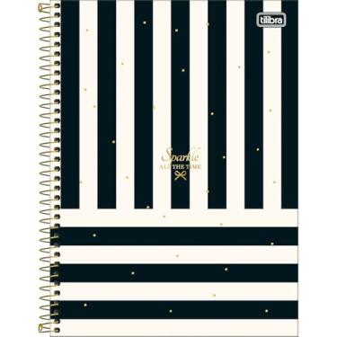Imagem de Tilibra - Caderno Espiral Capa Dura Universitário Connect 10 Matérias West Village 160 Folhas - Listras Brancas E Pretas