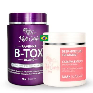 Imagem de I Belli Capelli Ravenna Kit B-tox - Tratamento Alisante com Máscara de Óleo de Argan 500g - Sem Formaldeído, Anti-Frizz (1 Tratamento + 1 Máscara)