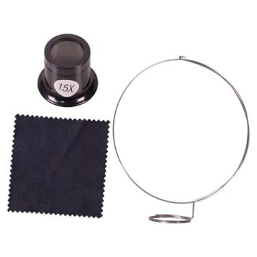 Imagem de simhoa Lupa de joalheiro Lupa Lupas Lente de aumento Preta profissional Reparo de relógios para joalheiros Relojoeiros, 15x