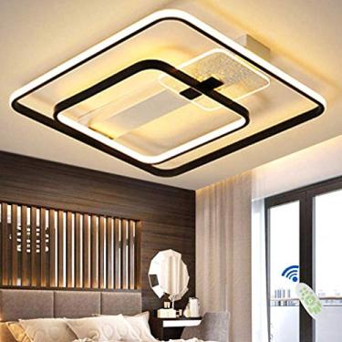 Imagem de Luminária de teto LED regulável com controle remoto Luminária de teto moderna com design quadrado criativo para corredor, sala de jantar, estudo, escritório, quarto, sala de estar, cozinha,