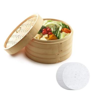 Imagem de Vaporizador de bambu MineSign de 30 cm e 2 camadas com 100 forros para