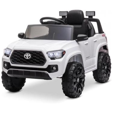 Imagem de Carro Elétrico Infantil Toyota Tacoma a Bateria 12V com MP3, Luzes LED e Suspensão, Kidzone, Branco