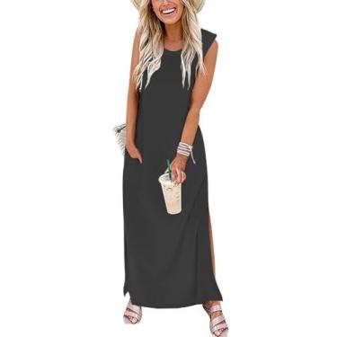 Imagem de Vestido longo solto casual preto Dress Hount para mulheres