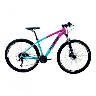 Imagem de Bicicleta Aro 29 Ksw Xlt 24v K7 Câmbios Shimano Freio Hidráulico Garfo Trava - Rosa-azul Tam.21