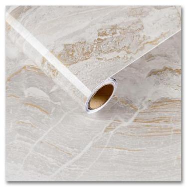 Imagem de Papel de contato CRE8TIVE Bancada em mármore dourado bege 60x300cm