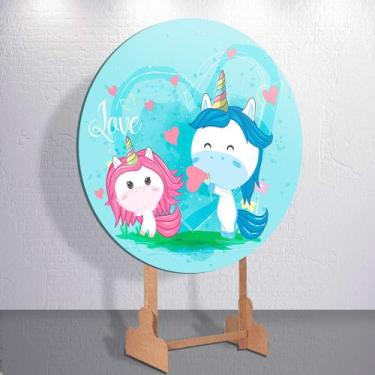 Imagem de Capas Painel Sublimadas Redondo Para Festa Infantil Estilo Unicórnio M