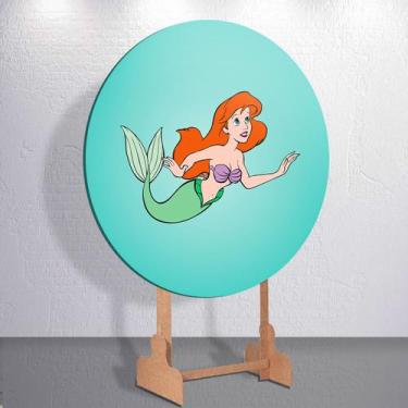 Imagem de Capa Grande e Mini Painel Sereia Princesa Litle Redondoda Estampa Subl