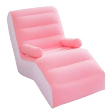 Imagem de Sofá Inflável Portátil com Braços e Apoio – Espaçoso, Confortável e Prático para Sala ou Descanso(ROSA)