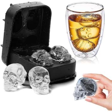 Imagem de Forma de Gelo - Caveira, Crânio 3D 4 Caveiras