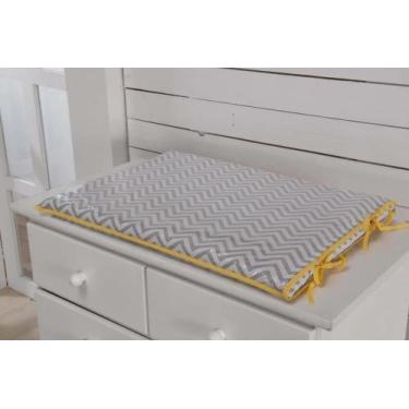 Imagem de Trocador para comoda bebê Chevron cinza e amarelo - Variedades enxovai