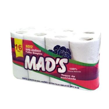 Imagem de Kit com 2 Papel Higiênico Mad's Suave 16 Rolos Atacado Revenda 