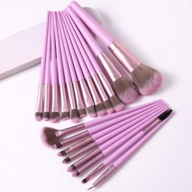 Imagem de 20 conjuntos de pincéis de maquiagem poderosos, pincéis de blush, pincel de sombra, pincel delineador para líquido, creme e pó - polido, mistura e pincel facial (ZS)