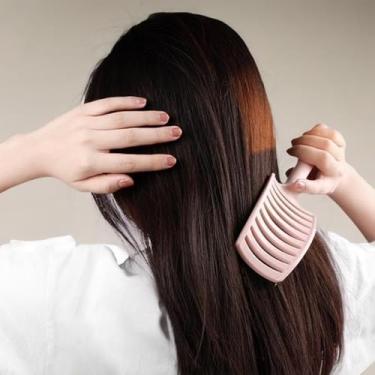 Imagem de Escova de cabelo, escova profissional curvada ventilada para secagem mais rápida para mulheres, homens, escova desembaraçadora para cabelos lisos grossos e molhados, secos, encaracolados, grossos