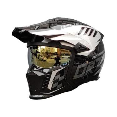 Imagem de Capacete De Motocicleta Retrô Aprovado Pelo DOT Modular Multifuncional