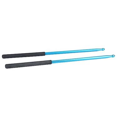 Imagem de RiToEasysports Baqueta Ergonômica Clássica Antiderrapante de Liga de Alumínio para Percussão de Tambor Eletrônico, 2 Peças (W119 Azul)