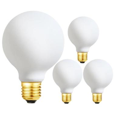 Imagem de Lâmpada LED Leools Dimmable G25 6W 4000K 600lm E26 120V, pacote com 4