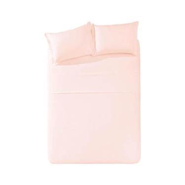 Imagem de Jogo de Cama Queen Döhler Lana 150 Fios 4 Peças, Rosa
