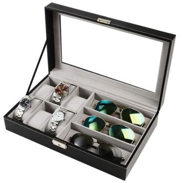 Imagem de Porta Relogio Oculos de Sol Pulseira Luxo Caixa Estojo Expositor Organizador Penteadeira Mesa Armario Resistente Seguro