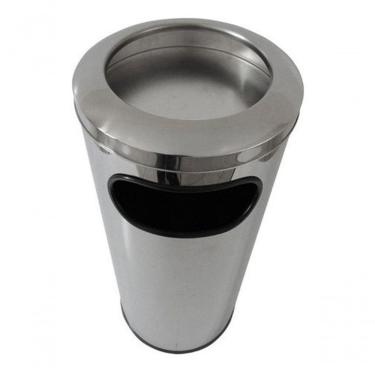 Imagem de Cinzeiro Lixeira Em Aço Inox Com Aro Em Inox 50 L