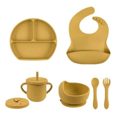 Imagem de Kit Introdução Alimentar De Silicone Para Bebê - 2W, Amarelo Terra
