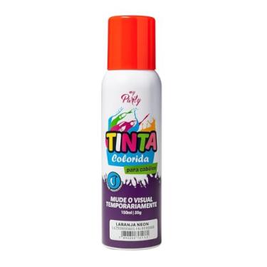 Imagem de Tinta Colorida Infantil para Cabelos Spray Neon Laranja 150ml 85g – Lavável, Temporária e Segura para Crianças, Ideal para Festas e Fantasias, Efeito Neon