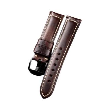 Imagem de Pulseira de Relógio de Couro Genuíno - 20mm, 22mm e 24mm - Compatível 