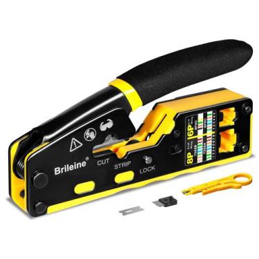 Imagem de Ferramenta de crimpagem RJ45 Brileine Pass Through para Cat6 Cat6a Cat