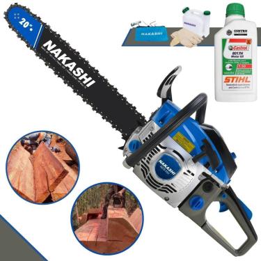 Imagem de Motosserra Nakashi Ncs 550 54,6cc Com Sabre De 20 Com Carburador Walbro 5560030 + Óleo Stihl 8017
