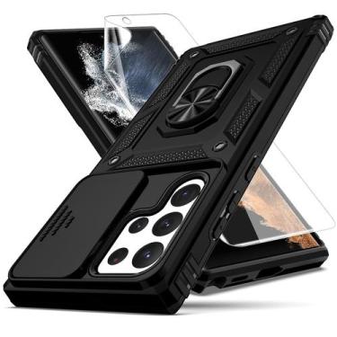 Imagem de Capa de telefone YZOK Galaxy S22 Ultra à prova de choque com suporte e