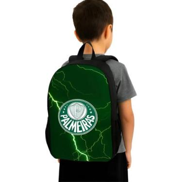 Imagem de Mochila Palmeiras Verde Estampa Escudo Time Futebol Escolar, Verde esc