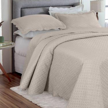 Imagem de Kit Cobre Leito Queen Classic Liso Ultrasonic + 2 Porta-travesseiros Poa Gelo