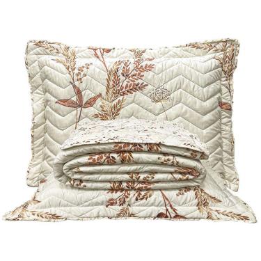 Imagem de Kit Cobre Leito Colcha Topázio King Dupla Face 3 Peças - Bege - 100% Poliéster