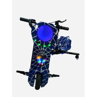 Imagem de Triciclo elétrico drift hoverboard 350w com luzes led c - Shark Blue