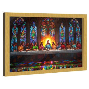 Imagem de Quadro Decorativo Santa Ceia Estilo Vitral