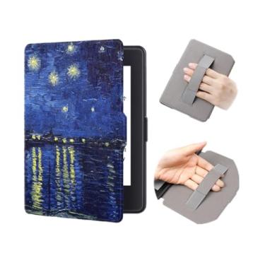 Imagem de Akacy Capa com estampa pintada com alça para Kindle Paperwhite de 6,0 polegadas 11ª geração lançada em 2022/2024 (Modelo: C2V2L3/RS23CV) Proteção de couro PU (33)