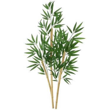 Imagem de Planta Artificial Bambu Verde, Folhas Naturais, Decoração para Casa e Jardim, 5 Hastes com Folhagem Tropical